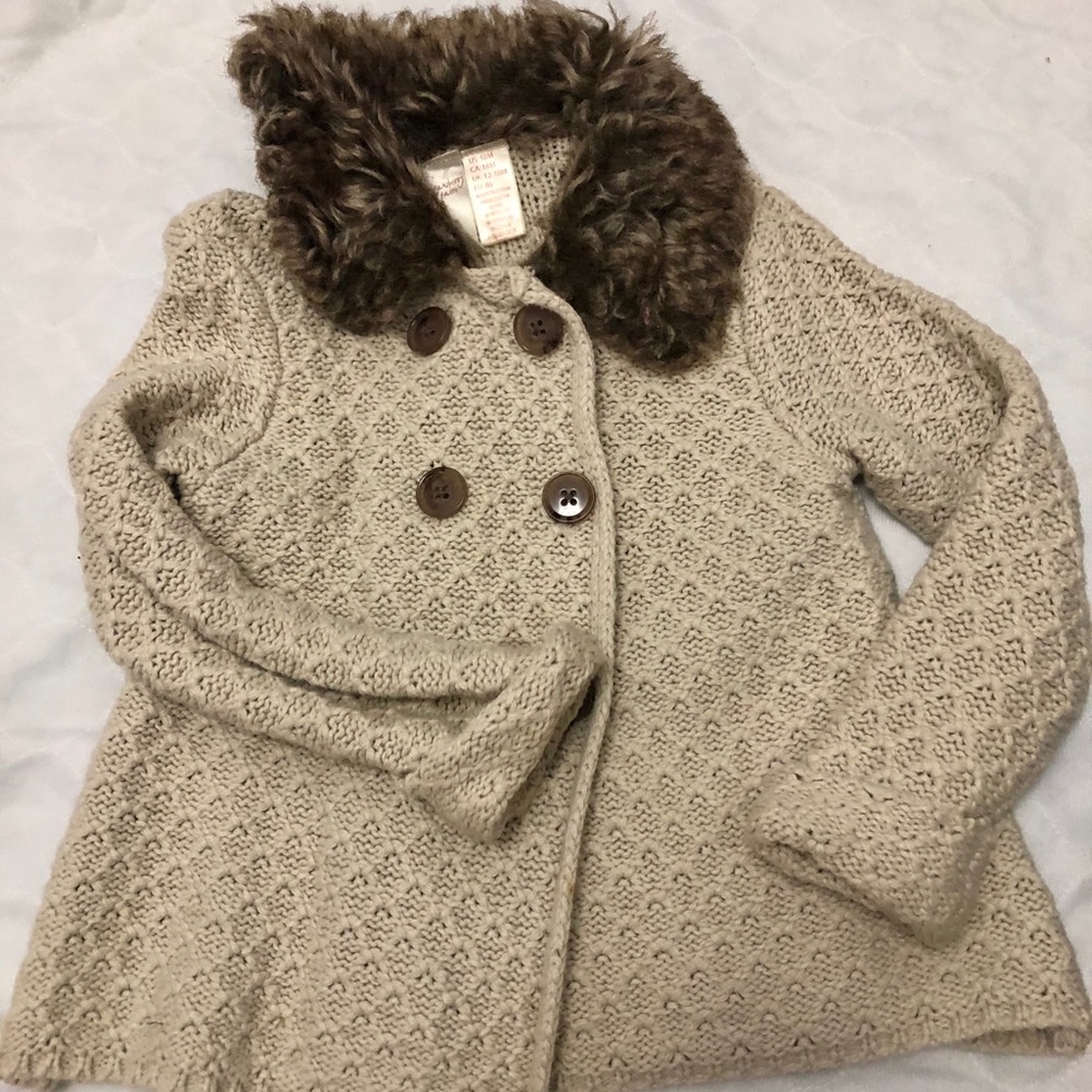 Girl 12M winter purple jacket coat and sweater - Picture 5 of 6